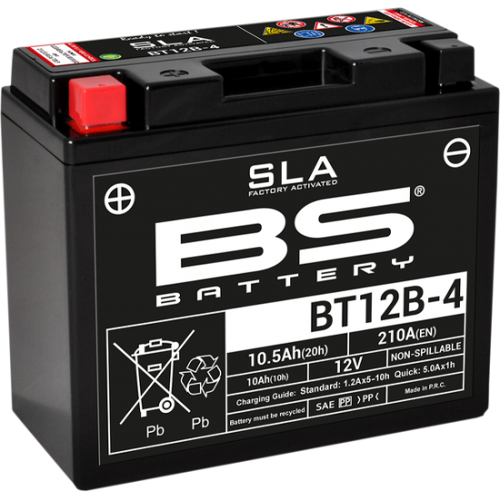 SLA werksseitig aktivierte wartungsfreie AGM-Batterien BATTERY BS BT12B-4 SLA