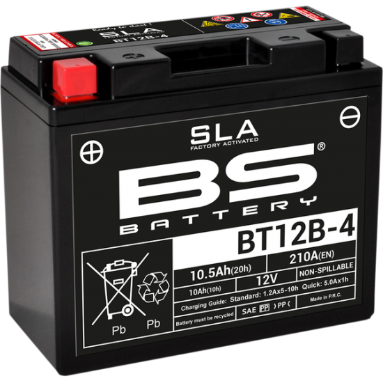 SLA Factory- Activated AGM Maintenance-Free Battery BATTERY BS BT12B-4 SLA