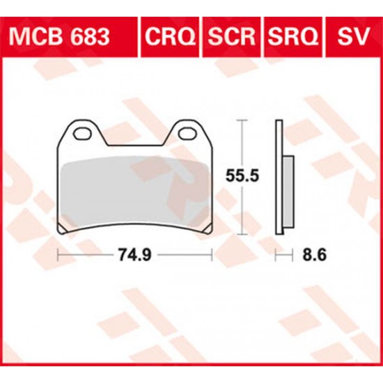 All Round Ceramic Brake Pads BRAKE PAD TRW MCB683