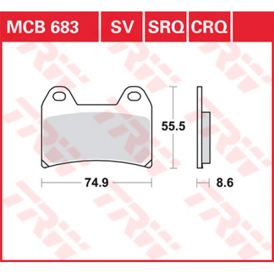 All Round Ceramic Brake Pads BRAKE PAD TRW MCB683