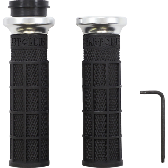 Harley Hart-Luck Signature V-Twin Lock-On™ Grips VTWIN HART LUCK BK/SIL