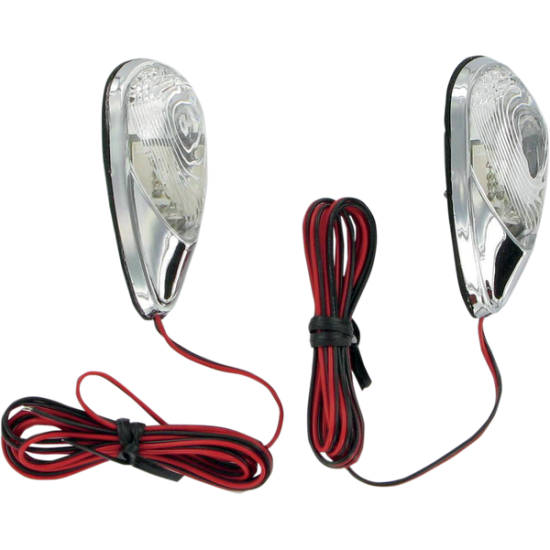 LED Flush-Mount Mini Marker Lights MINI FLSHMNT W/BLT CHR/RD