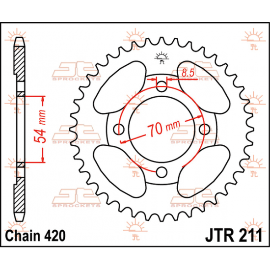 Kettenrad SPROCKET REAR 42T 420