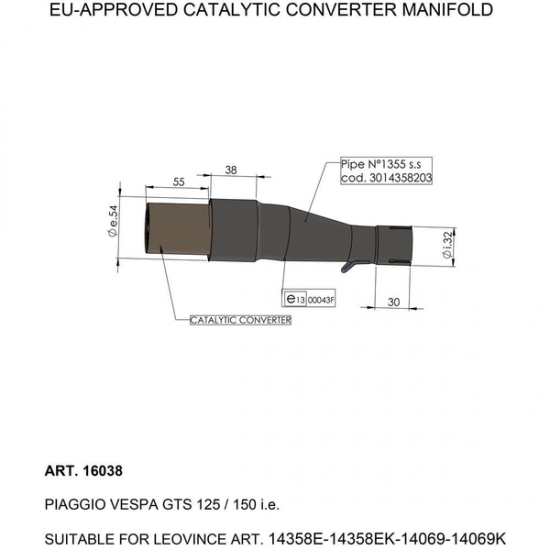 Catalytic Converter CAT CONV MANIFOLD VESPA