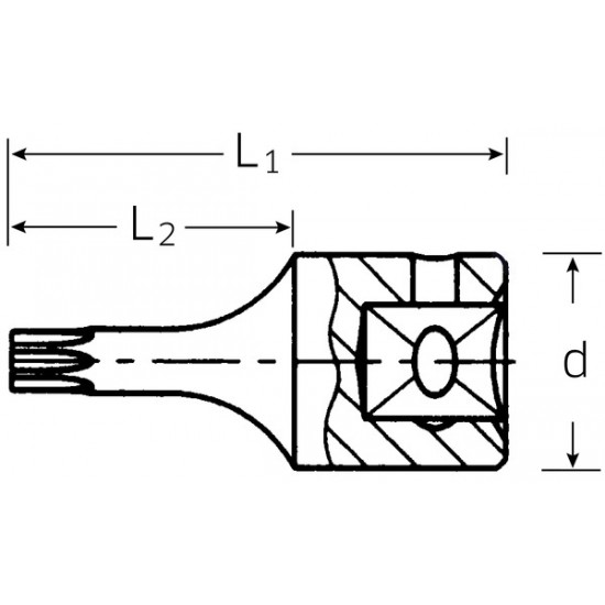 Socket 1/4" SCRWDR-SCKT BORE HOLE T9