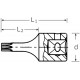 Stecknuss 1/4" SCRWDR-SCKT BORE HOLE T9