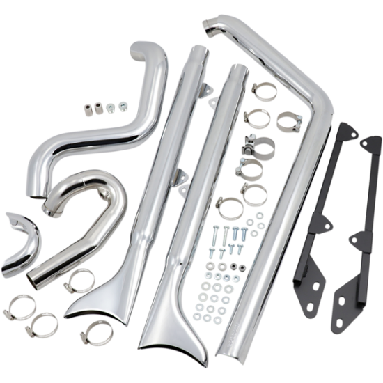 Fishtail True Dual Auspuffanlage EXHAUST FTAIL 30"W/BAF 07