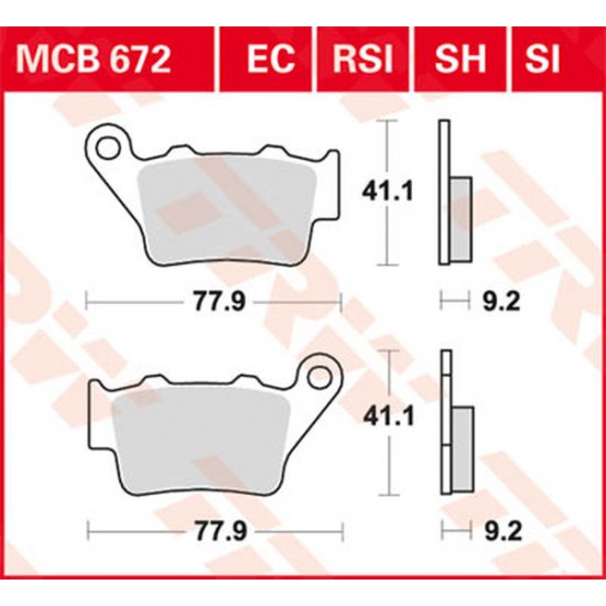 All Round Ceramic Brake Pads BRAKE PAD TRW MCB672