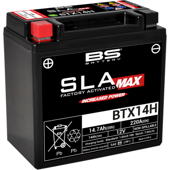SLA MAX werksseitig aktivierte, wartungsfreie AGM Batterie [60873] BATTERY BS BTX14H SLA-MAX