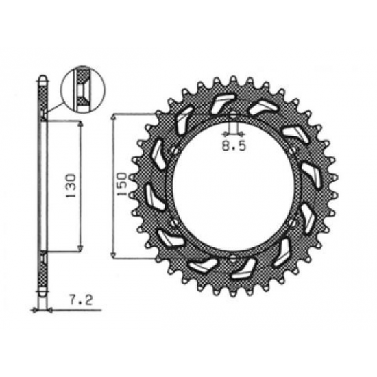 Steel Rear Sprocket REAR SPROCKET 428 51T STEEL Steel Rear Sprocket REAR SPROCKET 428 51T STEEL