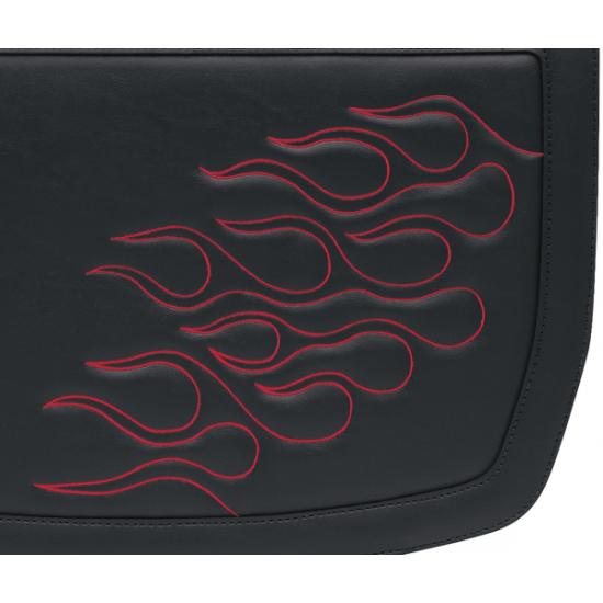 Highwayman Tattoo Saddlebags SADDLEBAG FLAME DK RD JB