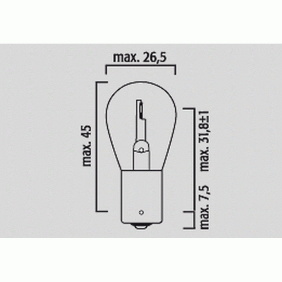 Filament Bulbs BULB 12V 25W BA15S 10PK