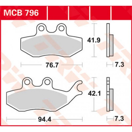 All Round Ceramic Brake Pads BRAKE PAD TRW MCB796