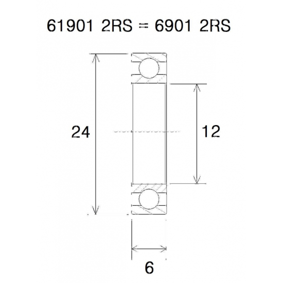 B5 Lager BEARING B5 12X24X6MM