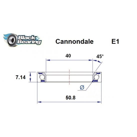 Headset Bearing HB 40X50.8X7.14 45°/90°