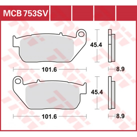 SV Series Sindered Brake Pads BRAKE PAD TRW MCB753SV