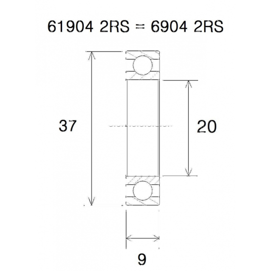 B5 Bearing BEARING B5 20X37X9MM