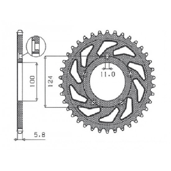 Steel Rear Sprocket REAR SPROCKET 520 38T STEEL Steel Rear Sprocket REAR SPROCKET 520 38T STEEL