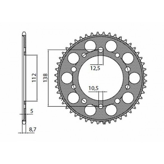 Aluminium Works Triplestar-Kettenräder REAR SPROCKET 530 48T ERGAL