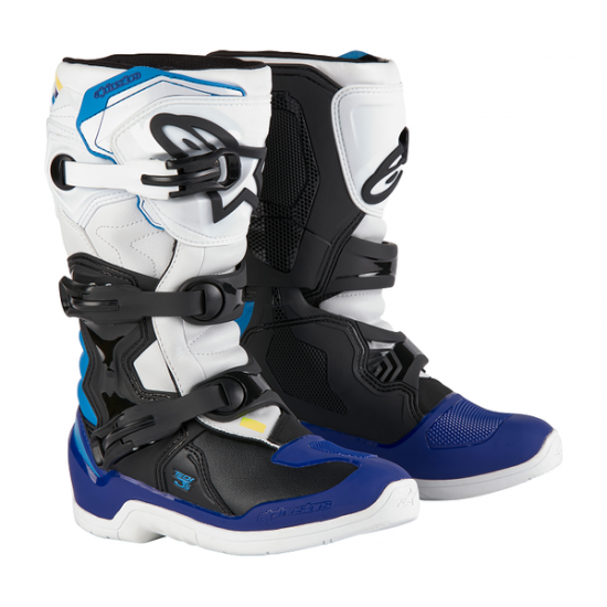 Youth Tech 3S MX Boots BOOT TECH3S YTH WT/BK/B 6