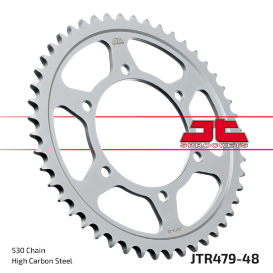 Induktionsgehärtetes, schwarz verzinktes Kettenrad SPROCKET REAR 48T 530 BLK