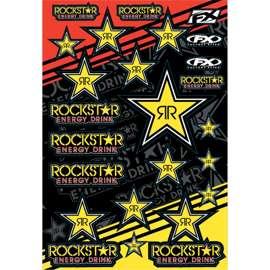 Rockstar Decal Sheet DECAL MYLAR RS STICKER KT