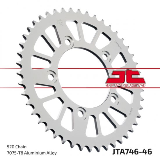 Self-Cleaning, Lightweight Rear Sprocket SPROCKET REAR 520 46T ALU