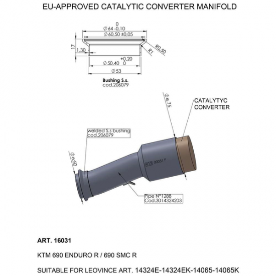 Catalytic Converter CAT CONV MANIFOLD KTM