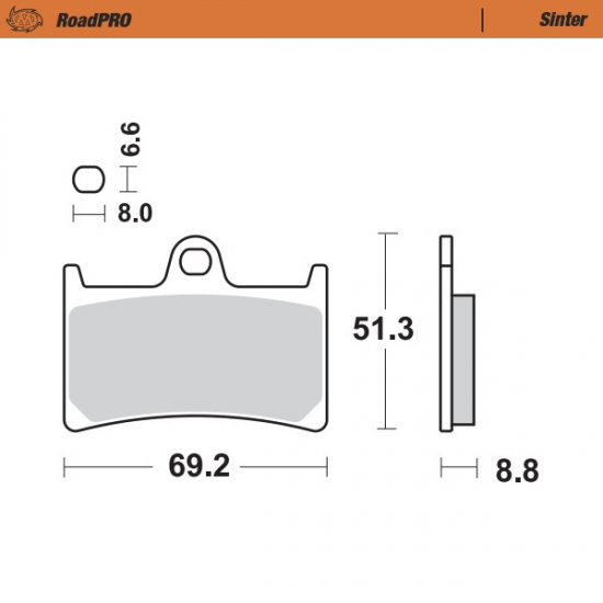 RoadPRO Sinder Brake Pad Front BRAKE PAD SINTER FRONT