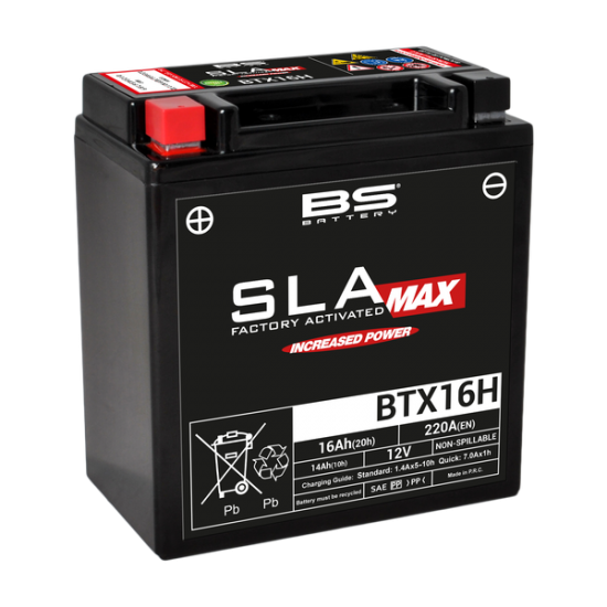 SLA MAX werksseitig aktivierte, wartungsfreie AGM Batterie [60873] BATTERY BS BTX16H SLA-MAX
