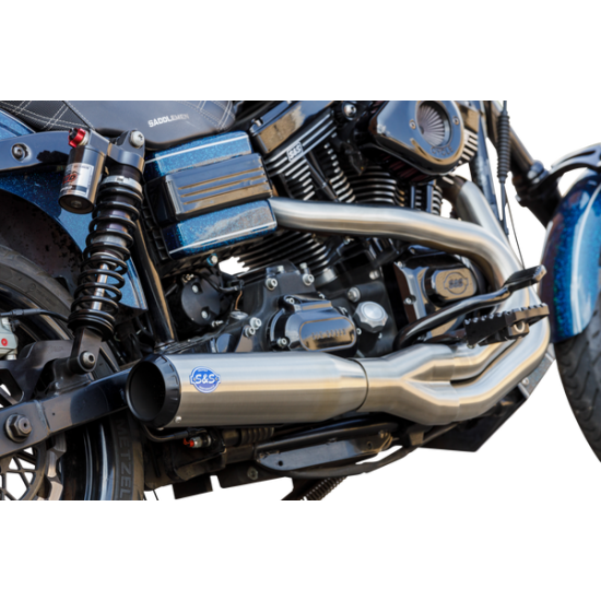 2-In-1 Qualifier Auspuffanlage Exhaust Qualifier 2:1 Brushed Stainless Steel Dyna 2006-07