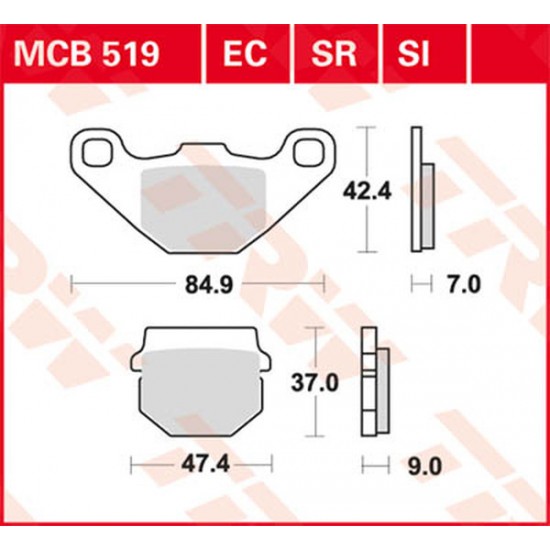 All Round Ceramic Brake Pads BRAKE PAD TRW MCB519