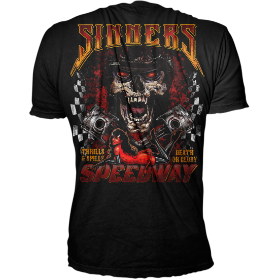 Sinner's Speedway T-Shirt TEE SINNER SPDWAY BLK 4X
