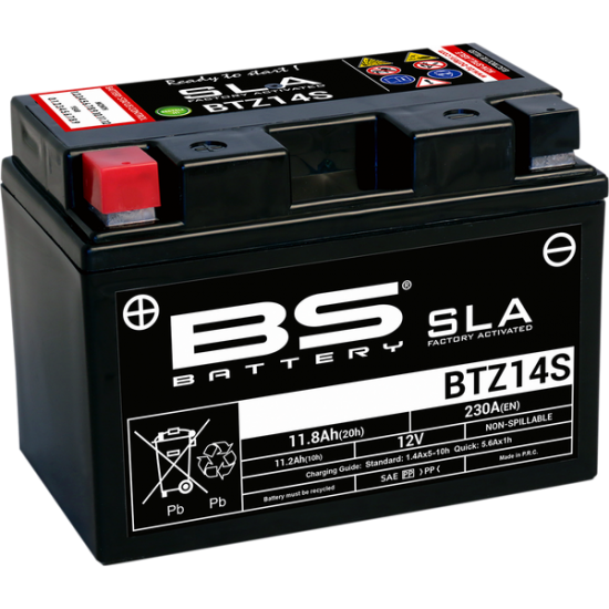 SLA werksseitig aktivierte wartungsfreie AGM-Batterien BATTERY BS BTZ14S SLA