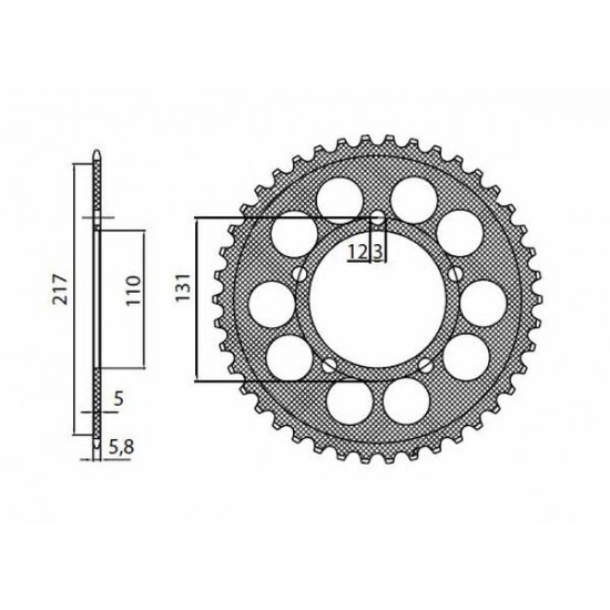 Aluminium Works Triplestar-Kettenräder REAR SPROCKET 520 45T ERGAL