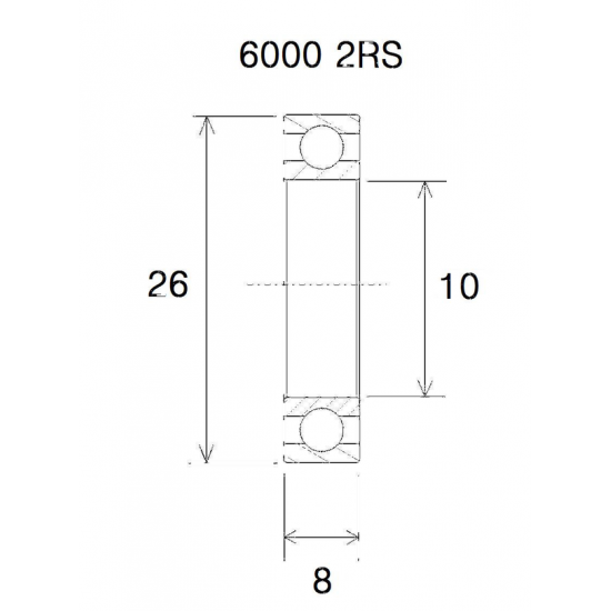 B5 Lager BEARING B5 10X26X8MM