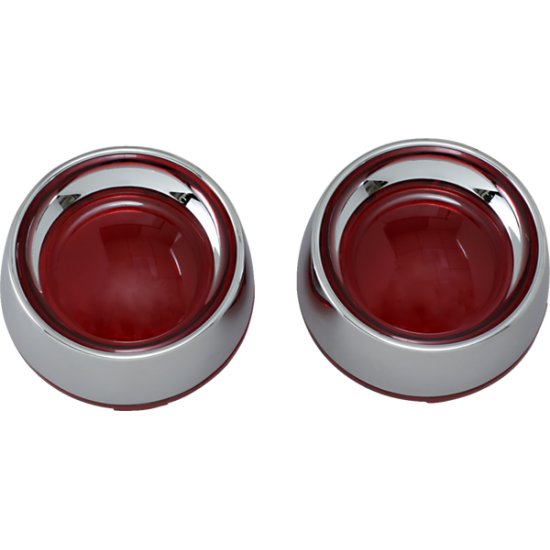 Tiefgezogene Zierringe mit Glas für Bullet-Blinker DEEP DISH BEZEL/RED.LENS