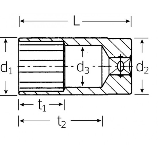 Stecknuss SOCKET 3/8" 14MM LONG VERSION