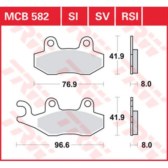 Sv Sintermetall-Bremsbeläge BRAKE PAD TRW MCB582