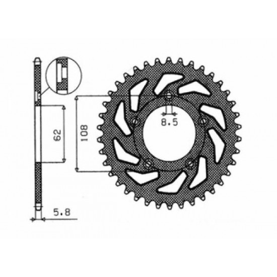 Steel Rear Sprocket REAR SPROCKET 520 39T STEEL Steel Rear Sprocket REAR SPROCKET 520 39T STEEL