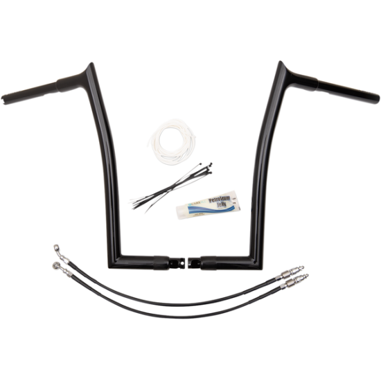 Kit mit 1-1/4" EZ Install Lenker mit spitzen, oberen Biegungen HANDLEBAR 16 BL PT L FLT