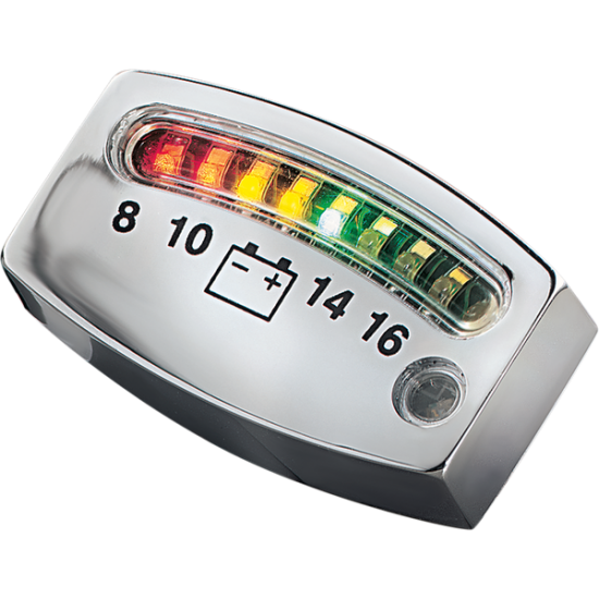 LED Battery Gauge GAUGE BATTERY LED CHROME