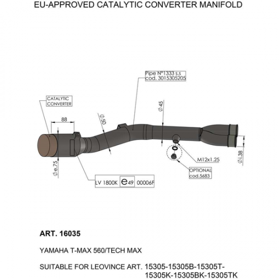 Catalytic Converter CAT CONV MANIFOLD YAMAHA