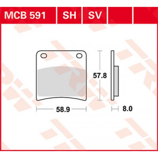 SV Series Sindered Brake Pads BRAKE PAD TRW MCB591SV