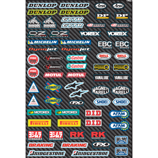 Sponsor/Logo Sticker-Bogen DECAL SHEET SPONSOR MICRO