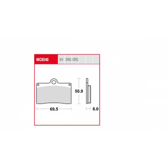 TRQ Bremsbelag, gesintert, Race BRAKE PAD TRW