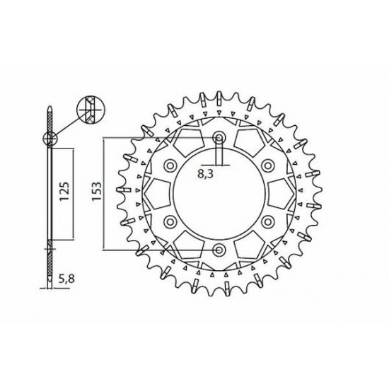 Works Z Edelstahl-Kettenräder REAR SPROCKET 520 46T WORK-Z