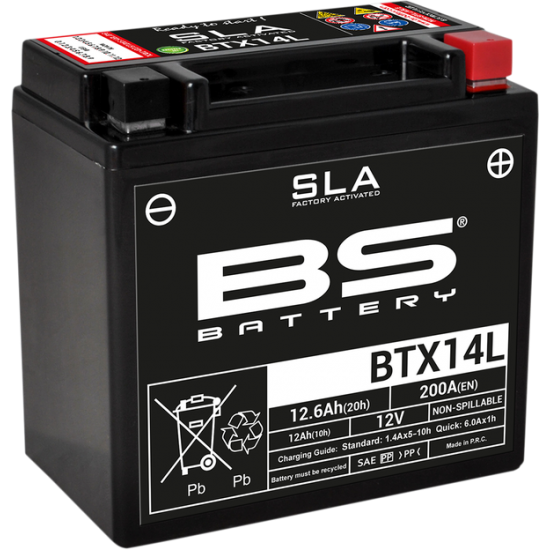 SLA werksseitig aktivierte wartungsfreie AGM-Batterien BATTERY BS BTX14L SLA