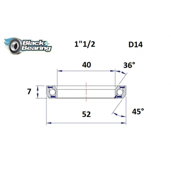 Headset Bearing HB 40X52X7MM 36°/45°