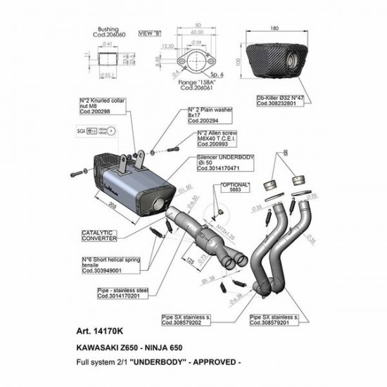 Underbody Auspuff-Komplettanlage EXHAUST UBODY KAWA Underbody Auspuff-Komplettanlage EXHAUST UBODY KAWA